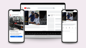 Image of an example of YouTube advertisements and Google Display advertisements for Paradigm Digital Group clients