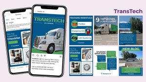 Group of social media posts developed by a digital marketing agency for a trucking school in the Southeast
